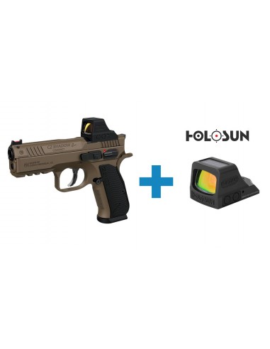 SET PISTOLET CZ SHADOW 2 COMPACT BRONZE + HOLOSUN 508T - CAL 9 MM